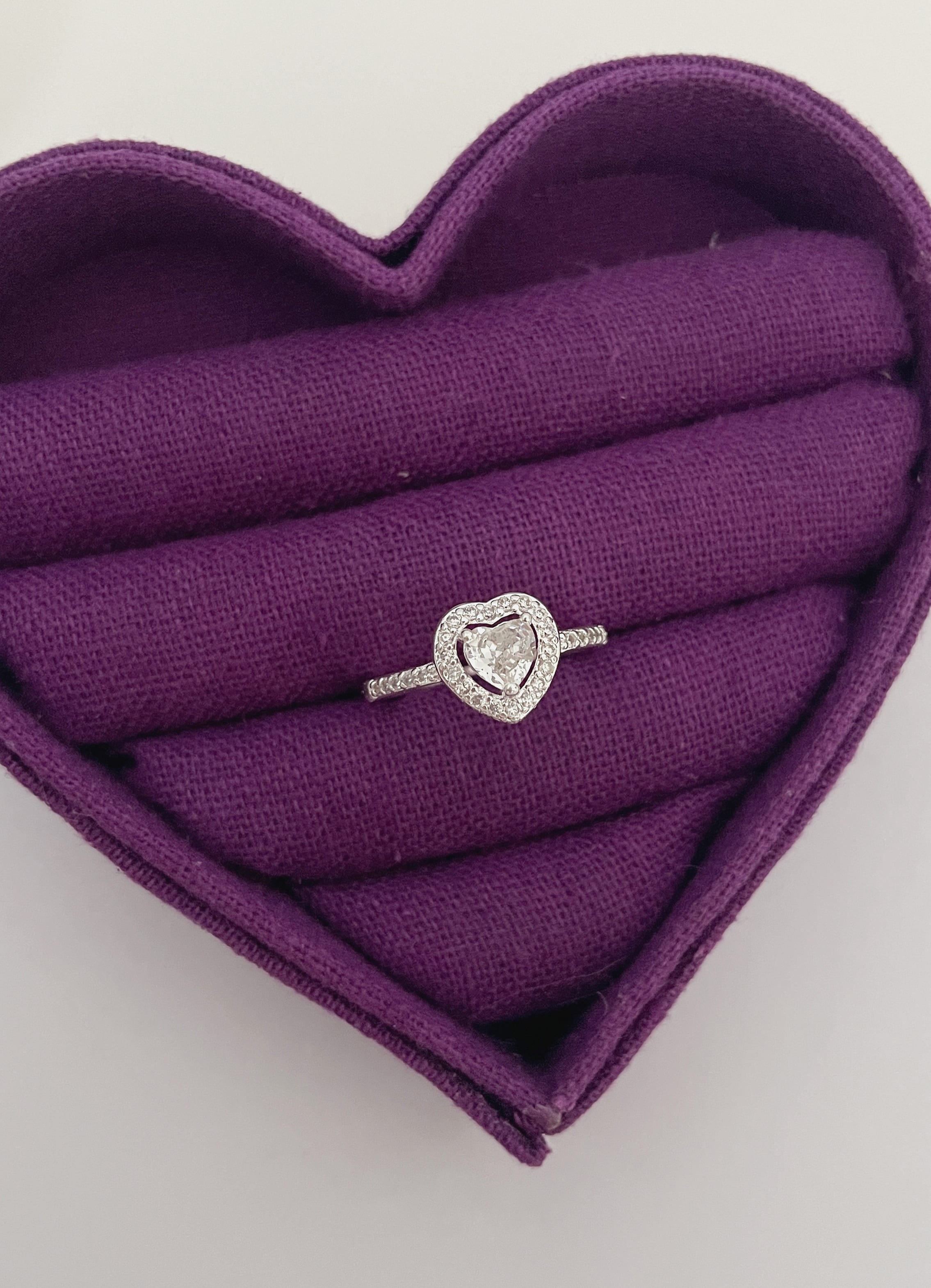 Anel Coração de Luxo Cristal