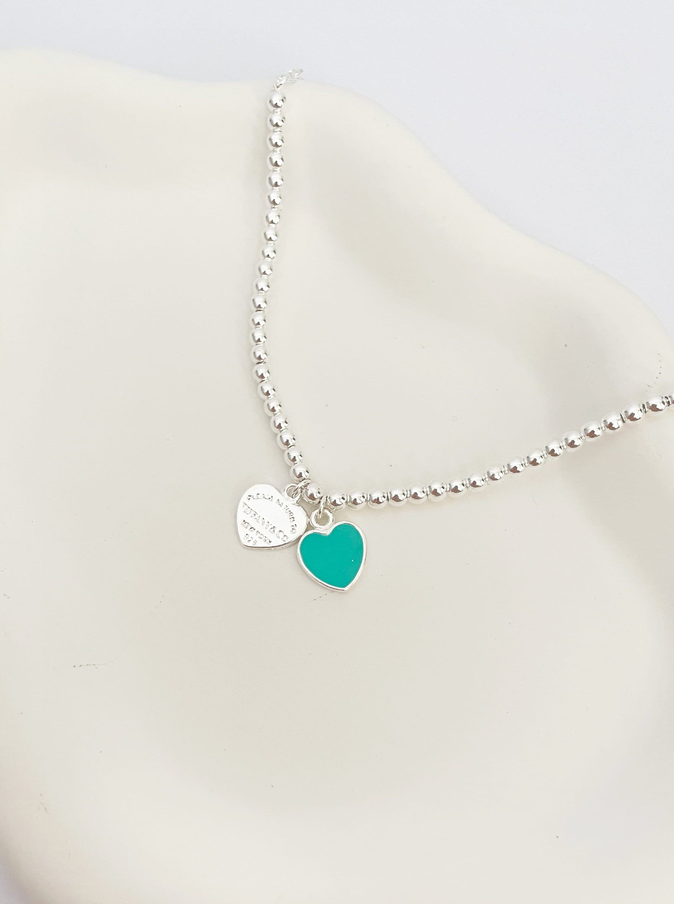 Pulseira Coração Duplo Verde Insp. Tiffany & CO