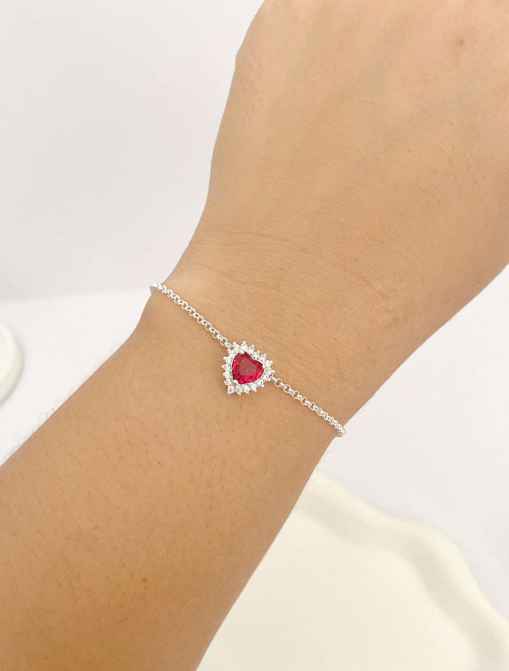 Pulseira Coração de Princesa Cherry Cravejada