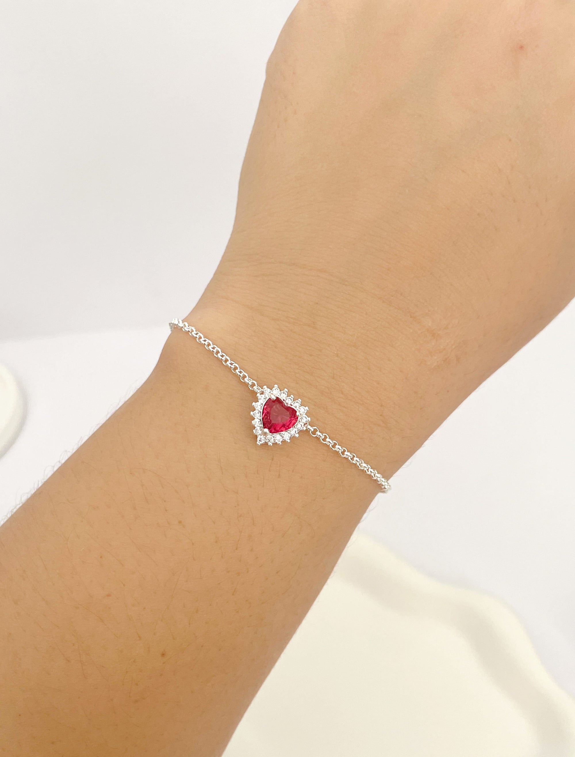 Pulseira Coração de Princesa Cherry Cravejada