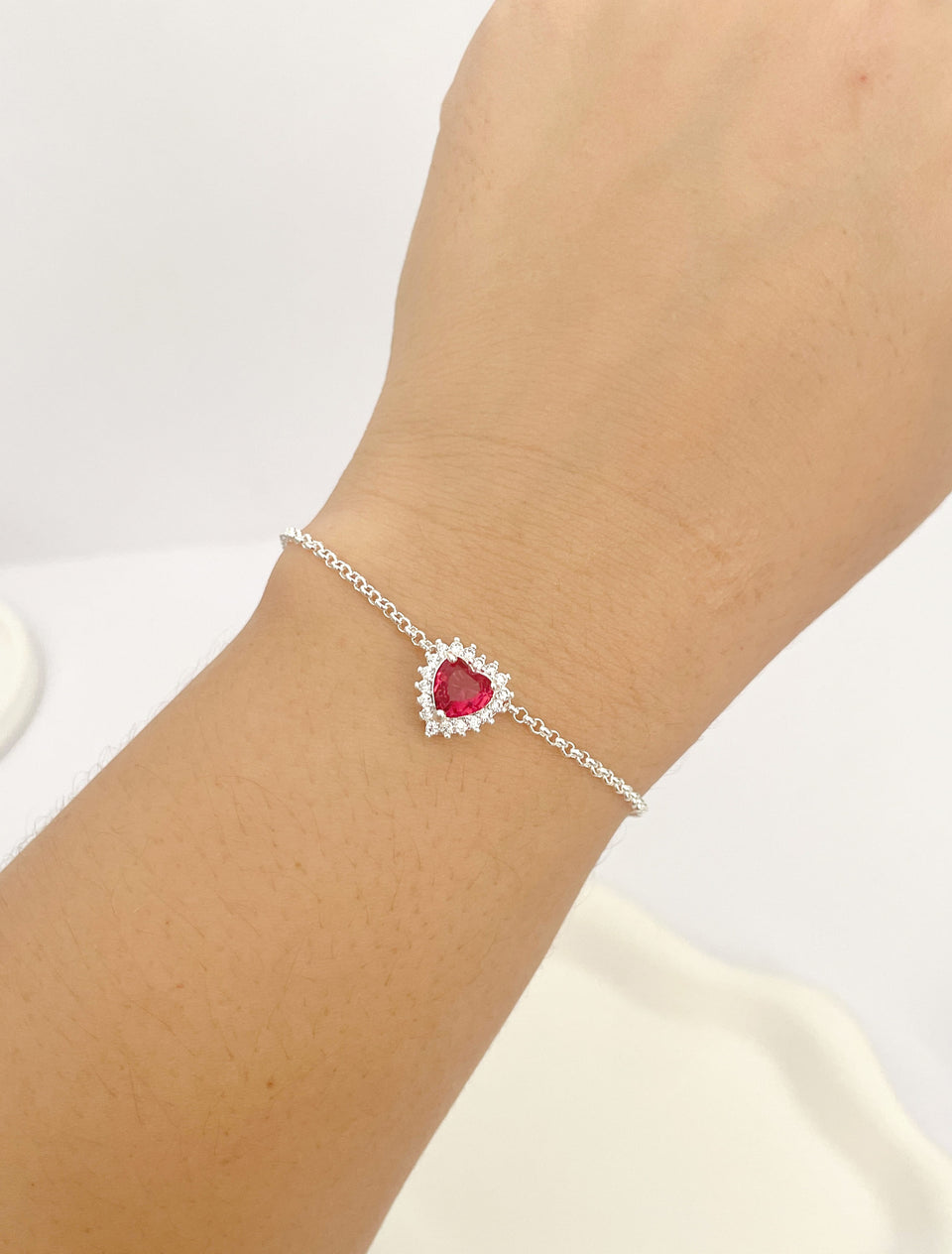 Pulseira Coração de Princesa Cherry Cravejada