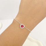 Pulseira Coração de Princesa Cherry Cravejada