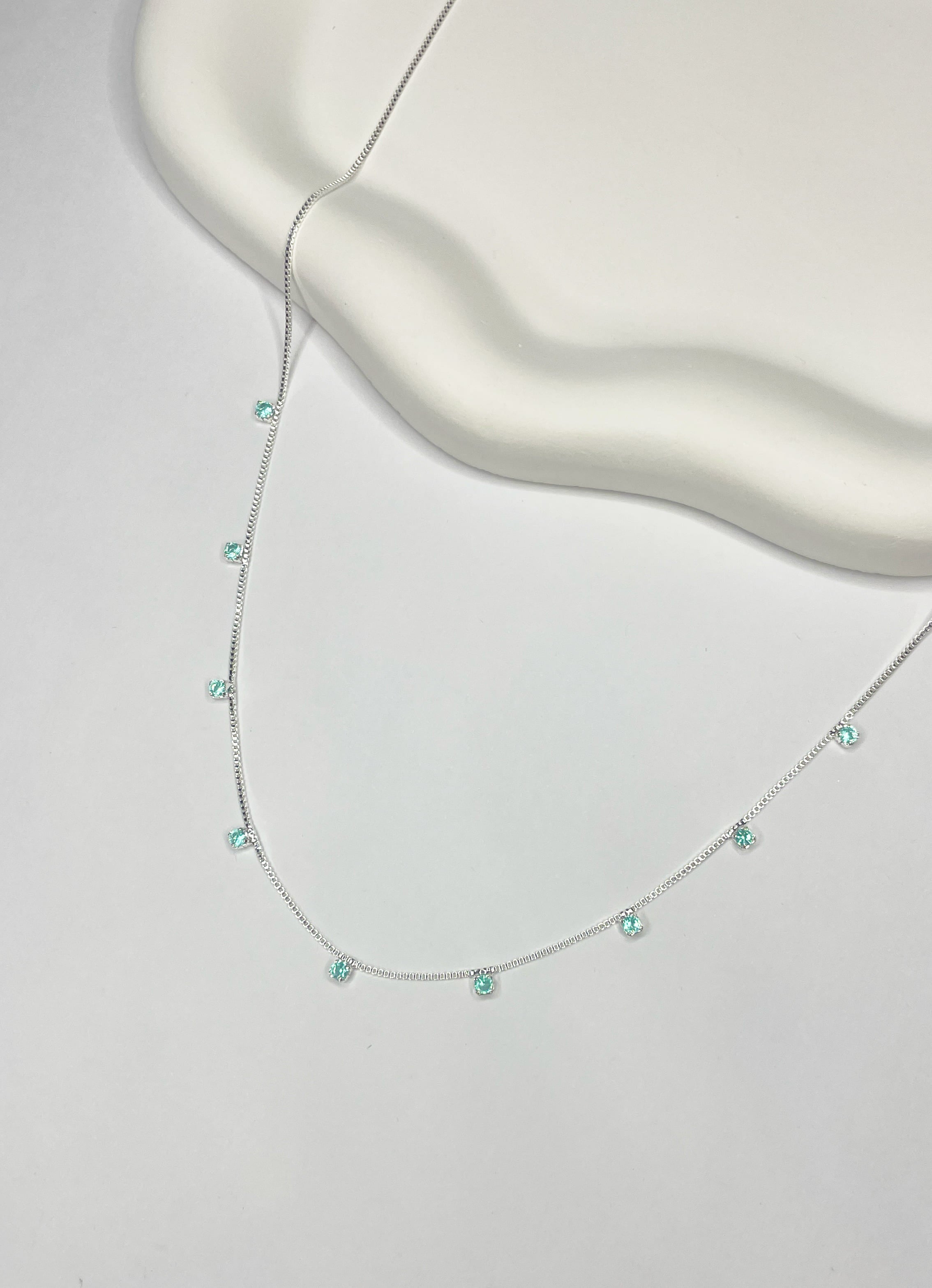 Choker Pontinhos de Luz Acqua