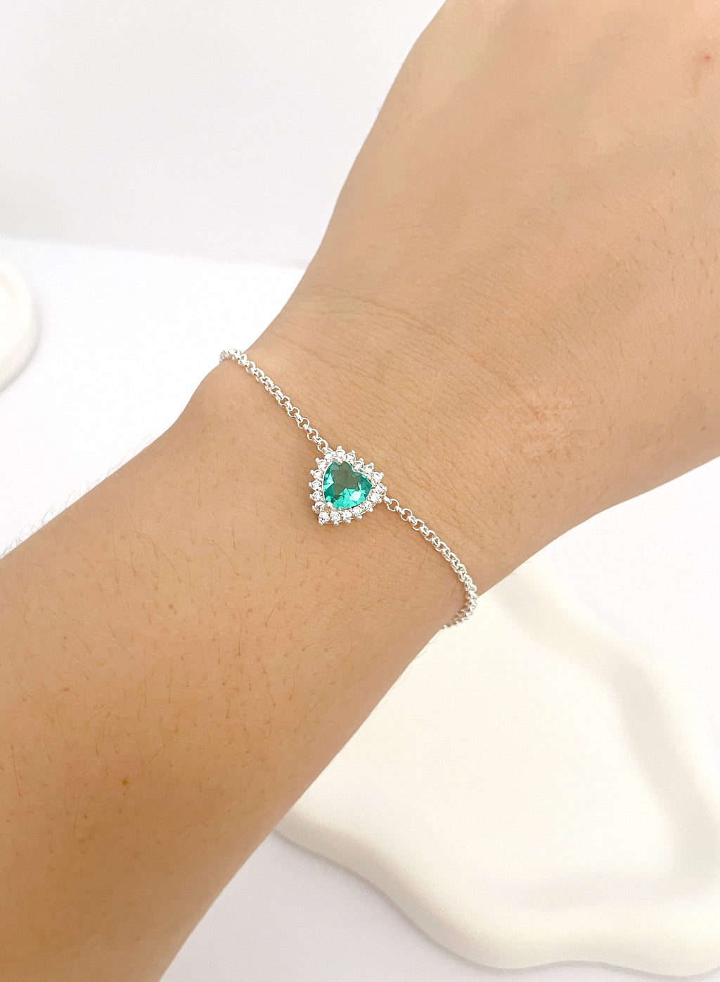 Pulseira Coração de Princesa Turmalina Cravejada