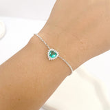 Pulseira Coração de Princesa Turmalina Cravejada