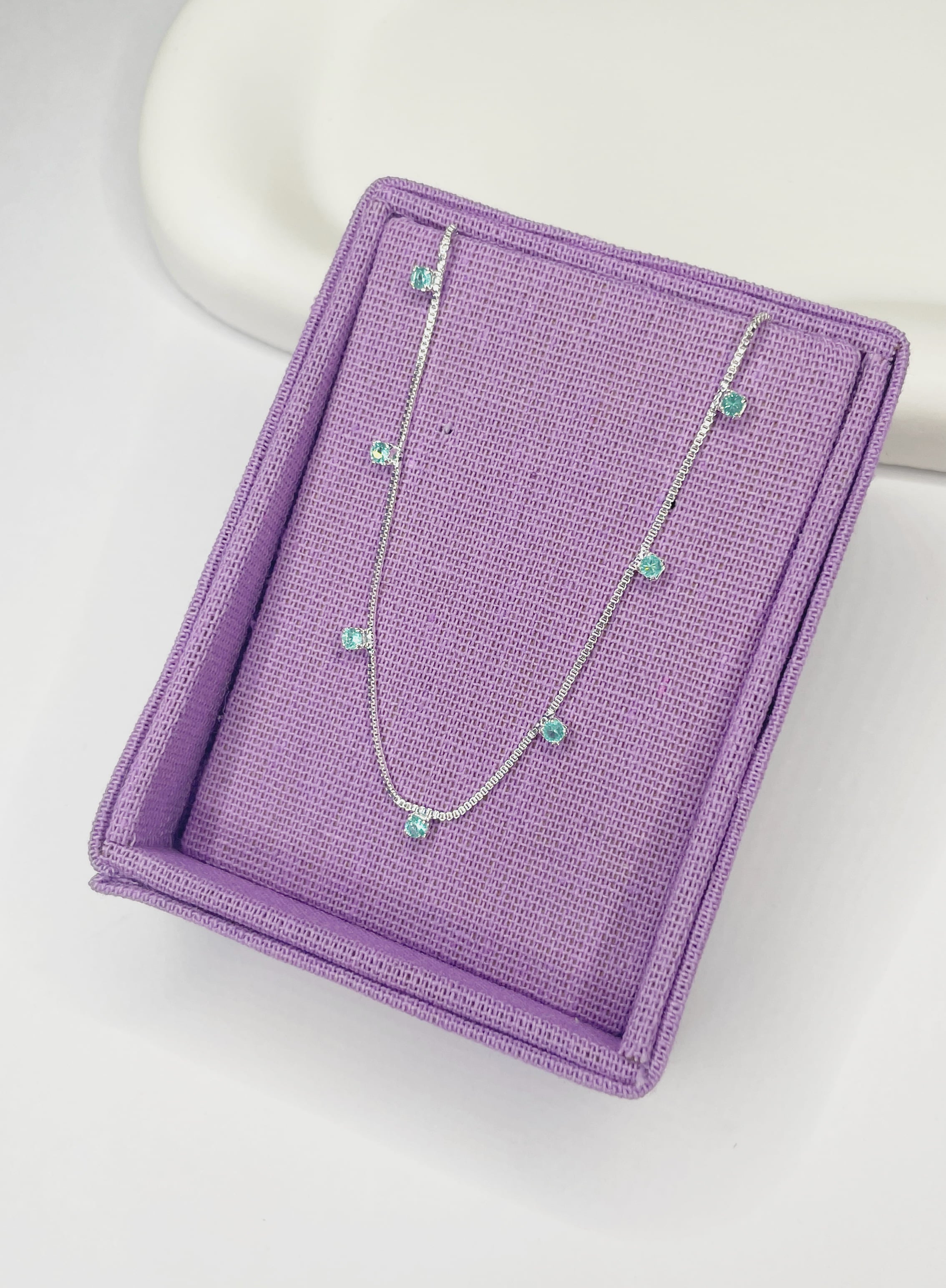 Choker Pontinhos de Luz Acqua