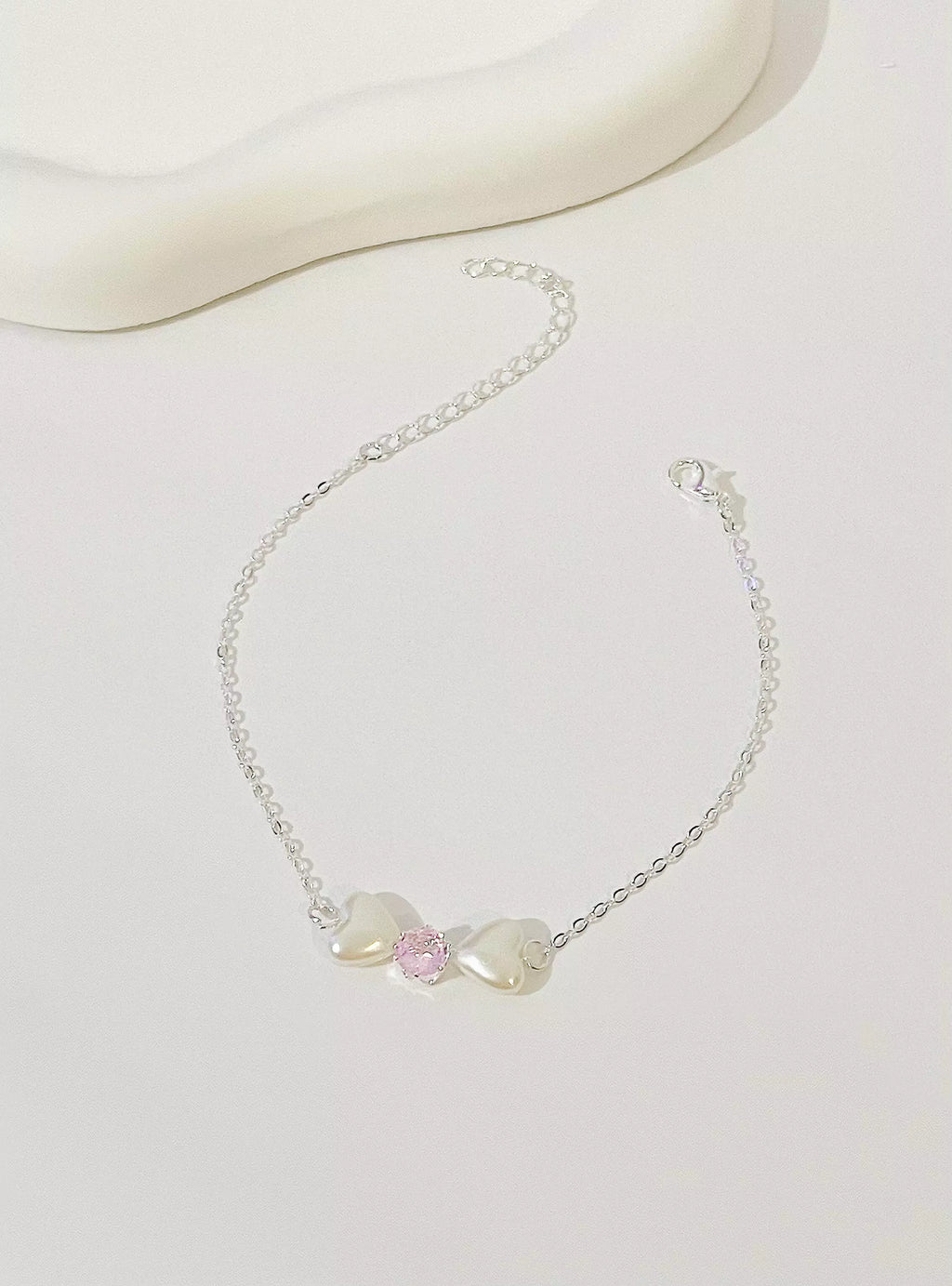 Pulseira Laço Rosa de Pérolas