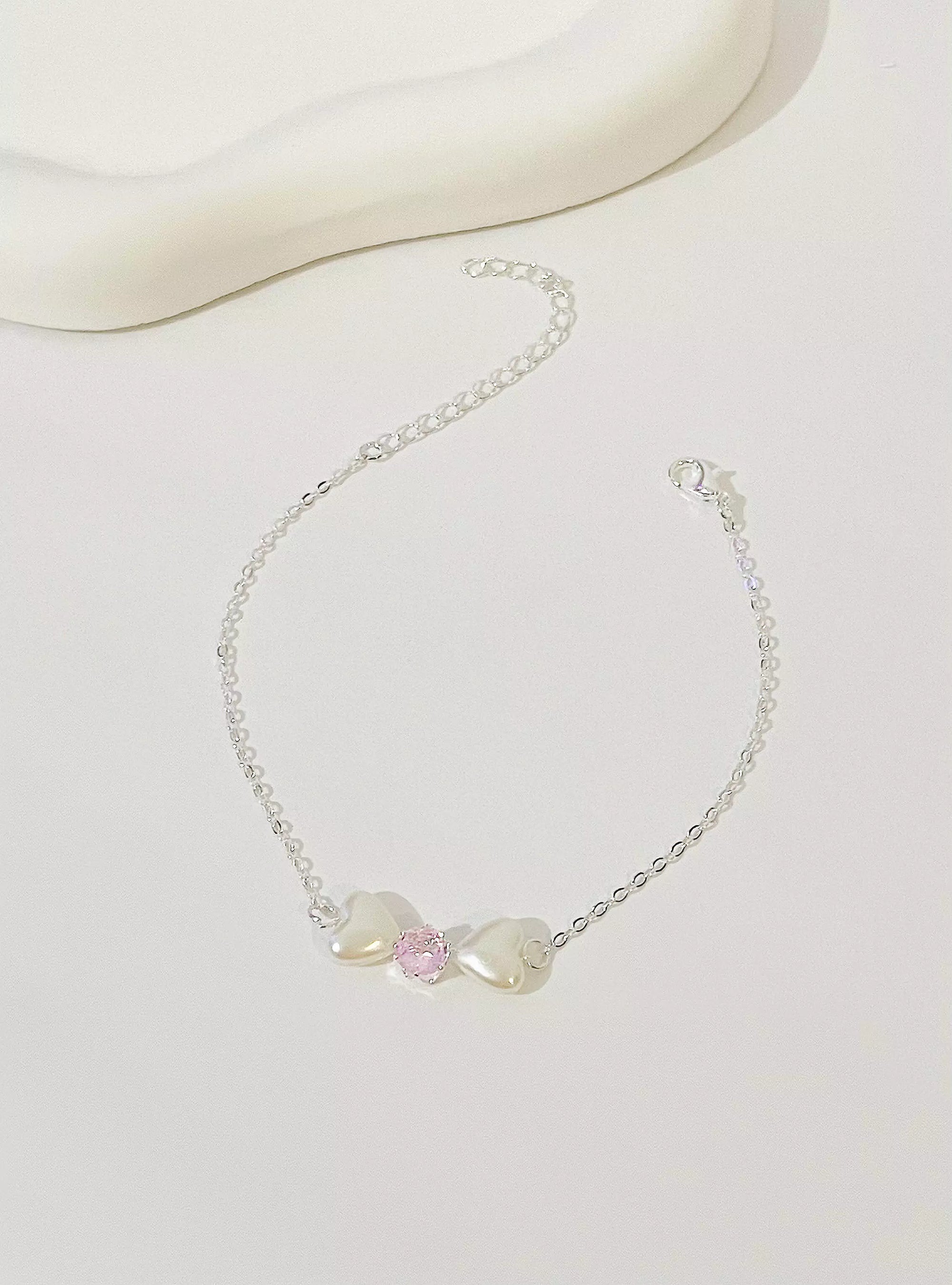Pulseira Laço Rosa de Pérolas