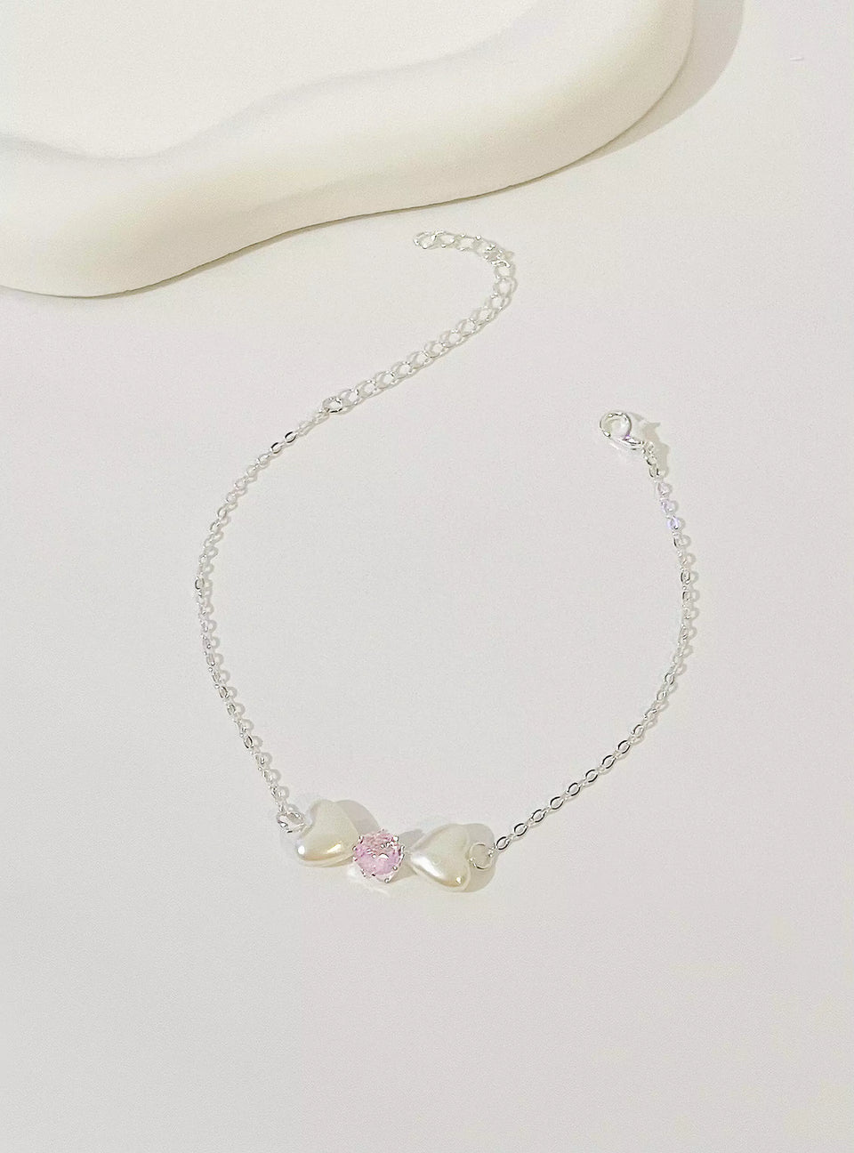 Pulseira Laço Rosa de Pérolas