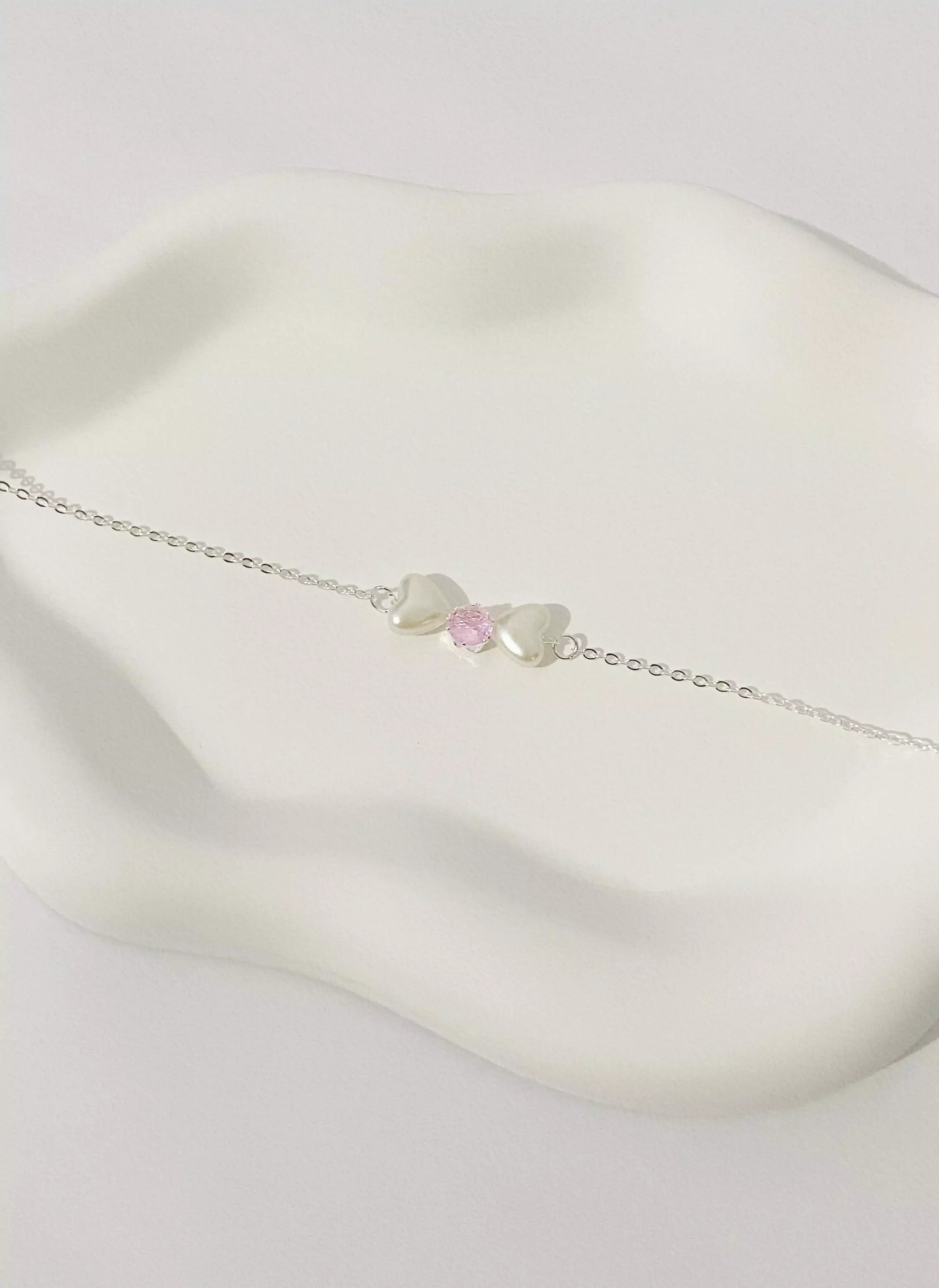 Pulseira Laço Rosa de Pérolas