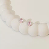 Brinco Oval Rosa Claro