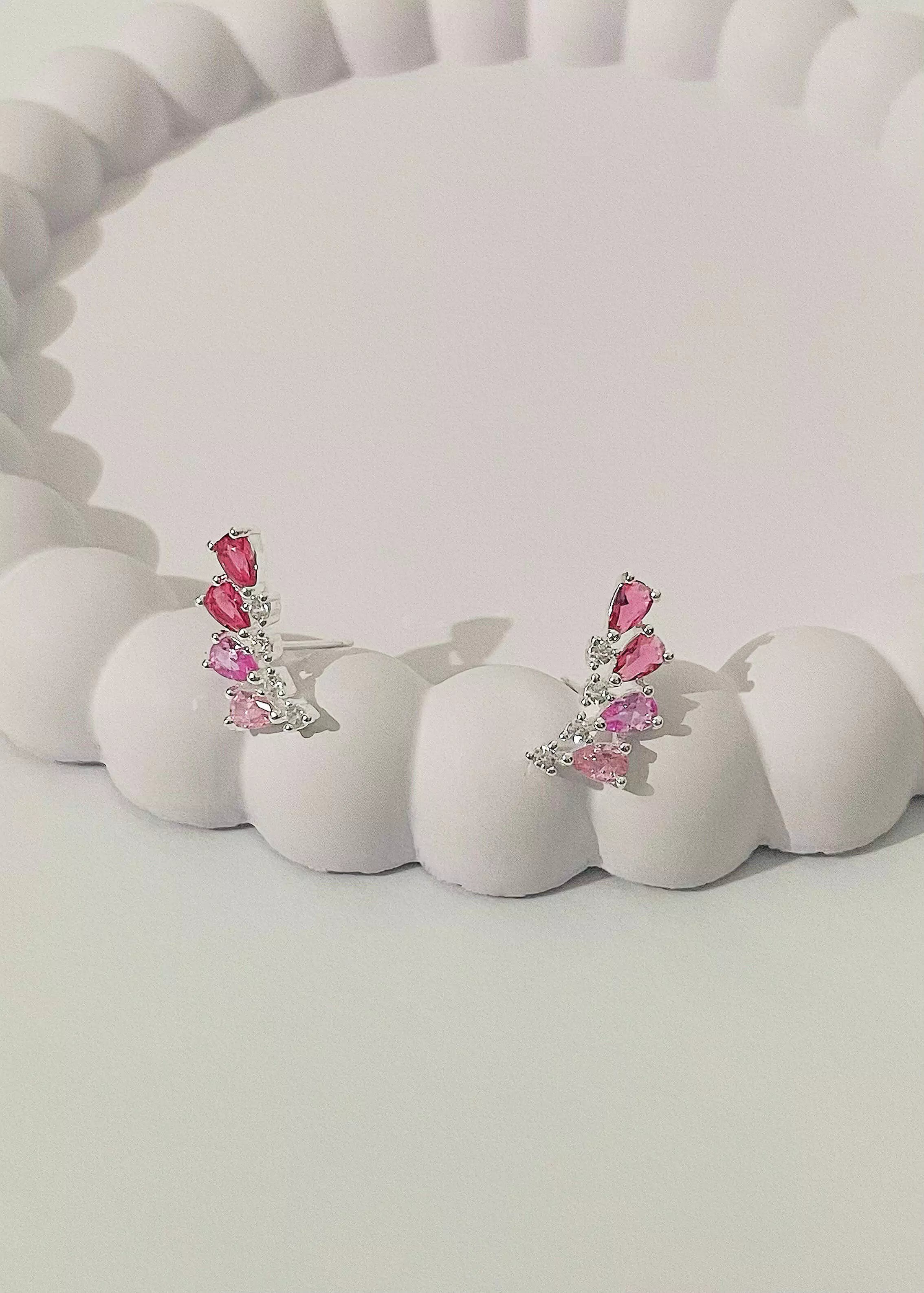 Ear Cuff Cristais Rosa